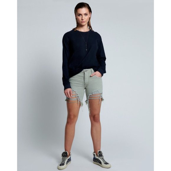NEW NWOT 28 / 6 Green One Teaspoon Super Khaki Stevies Slim-Fit Boyfriend Short